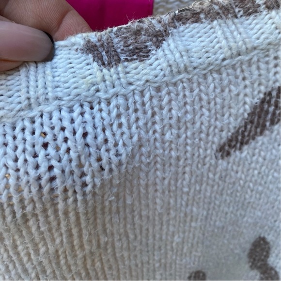 TIME AFTER TIME White/Brown Leopard Pullover Sweater I Size: M - Picture 4 of 8